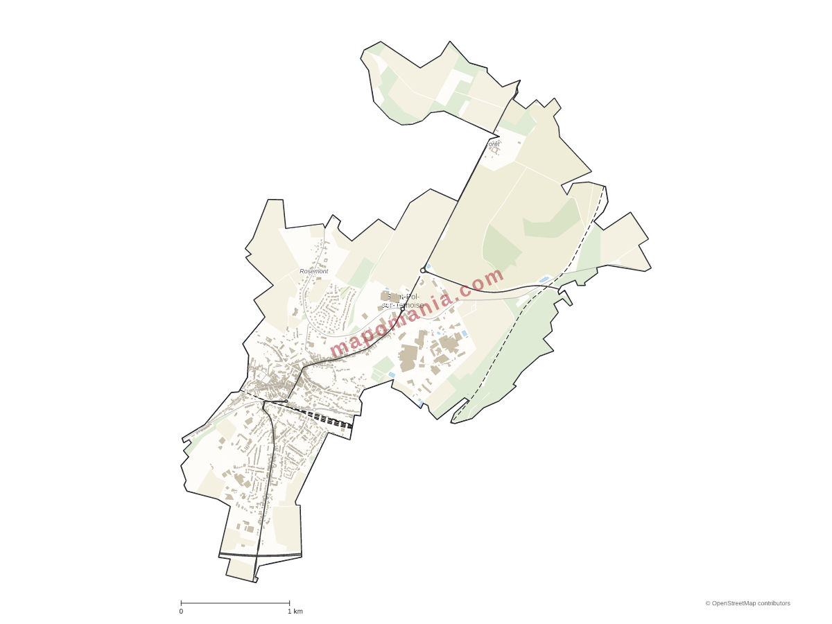Carte de Saint-Pol-sur-Ternoise à personnaliser