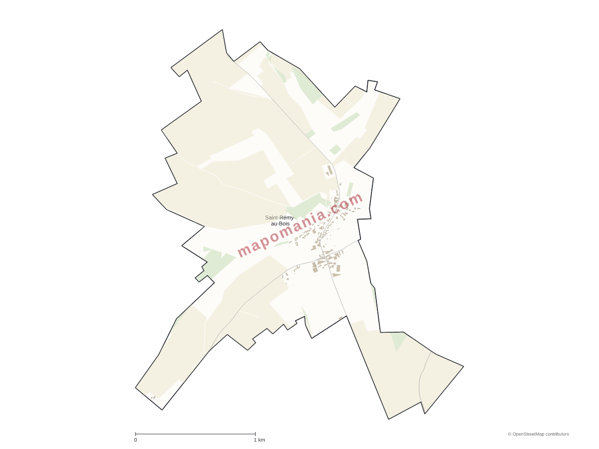 Carte de Saint-Rémy-au-Bois à personnaliser
