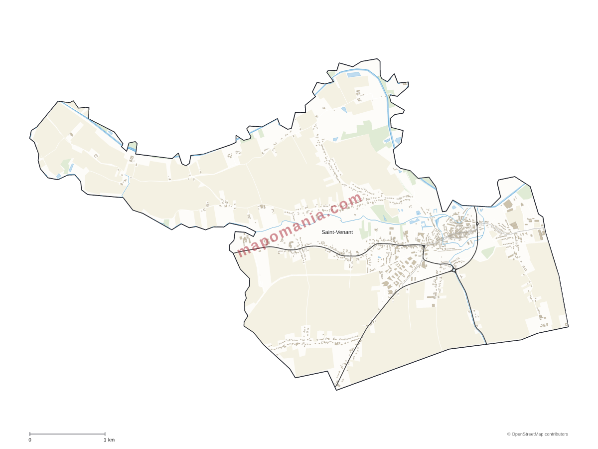 Carte de Saint-Venant à personnaliser