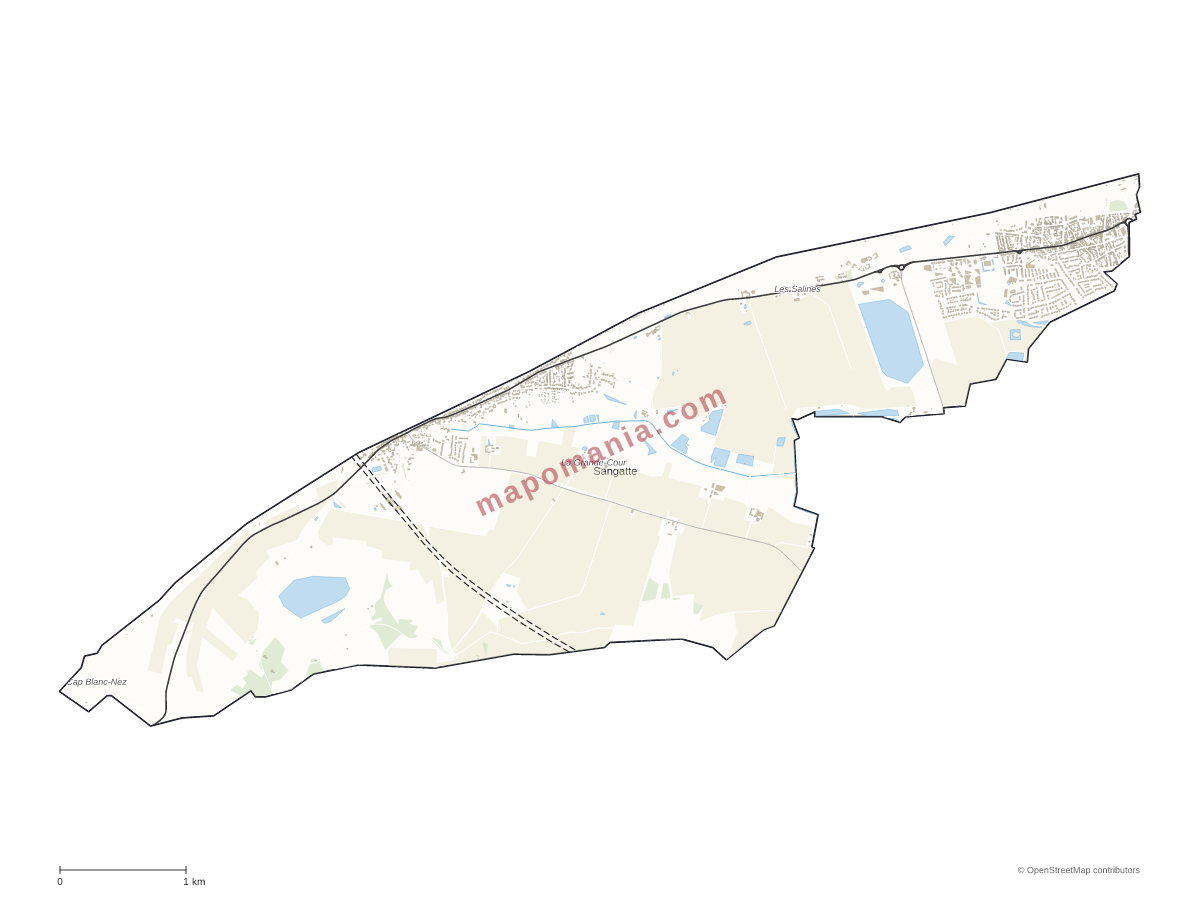 Carte de Sangatte à personnaliser