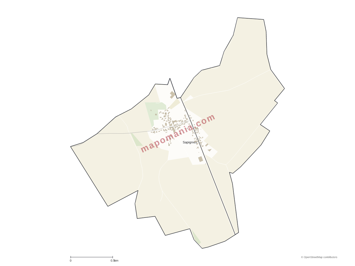 Carte de Sapignies à personnaliser
