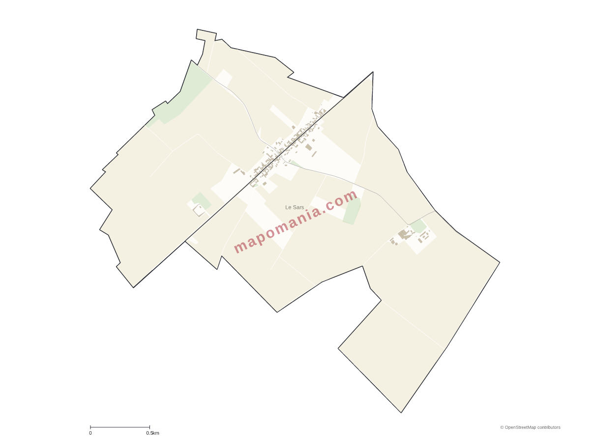 Carte de Le Sars à personnaliser
