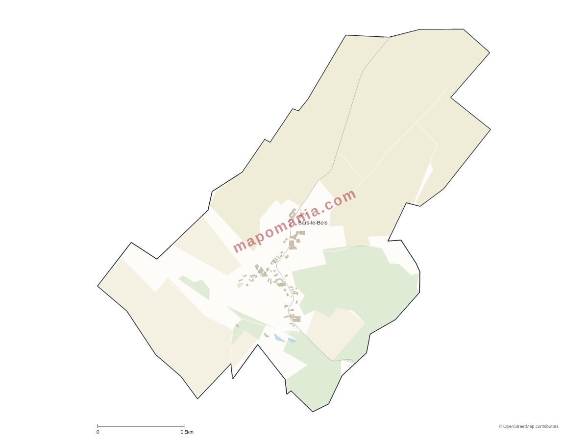 Carte de Sars-le-Bois à personnaliser