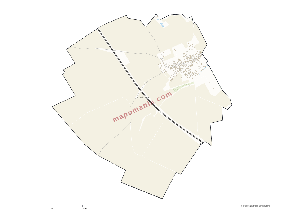 Carte de Saudemont à personnaliser