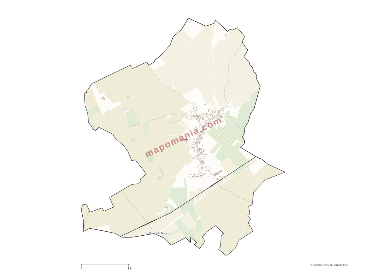 Carte de Saulty à personnaliser