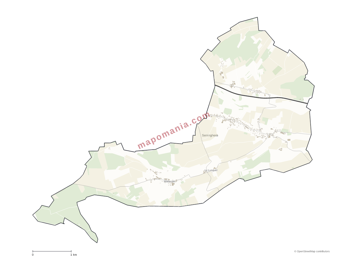 Carte de Seninghem à personnaliser
