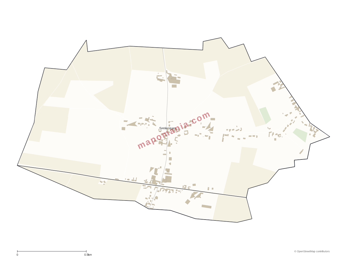 Carte de Senlecques à personnaliser