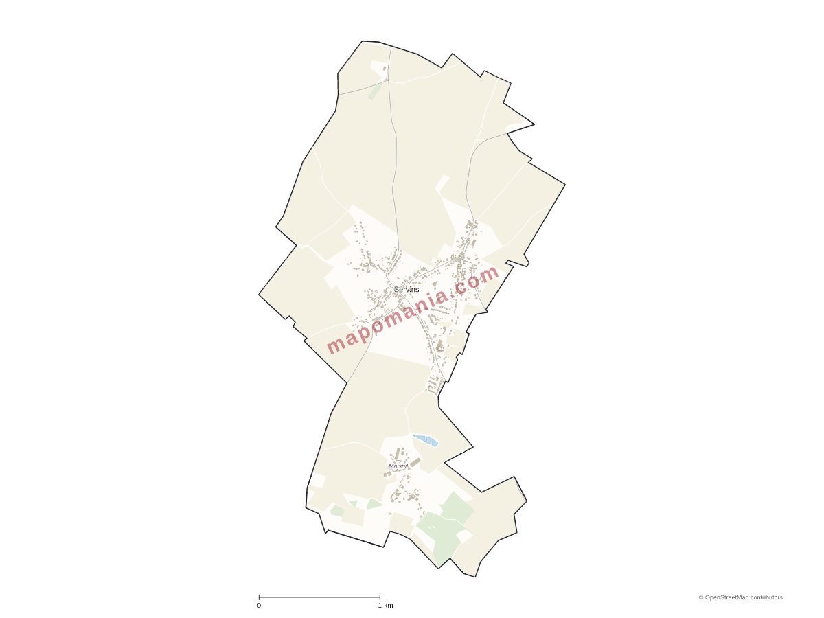 Carte de Servins à personnaliser