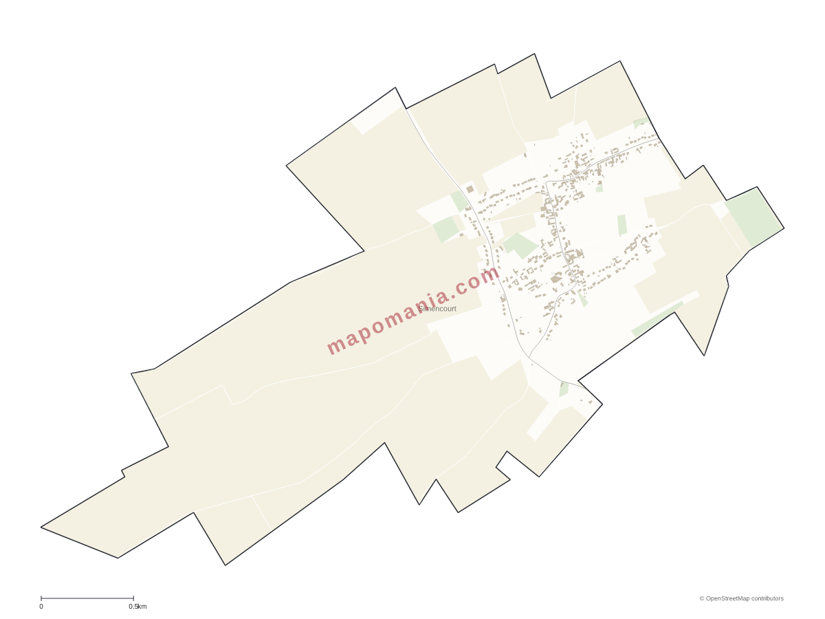 Carte de Simencourt à personnaliser