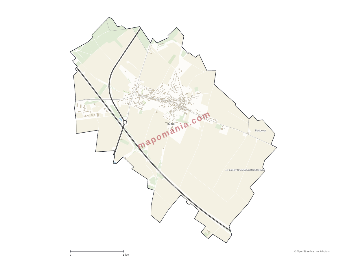 Carte de Thélus à personnaliser