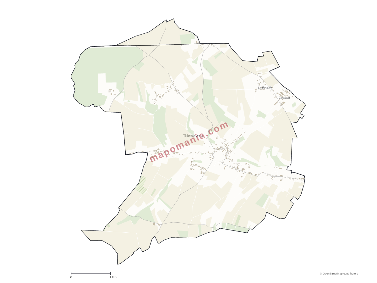 Carte de Thiembronne à personnaliser