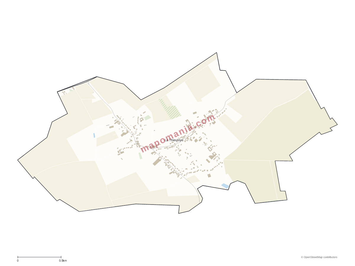 Carte de La Thieuloye à personnaliser
