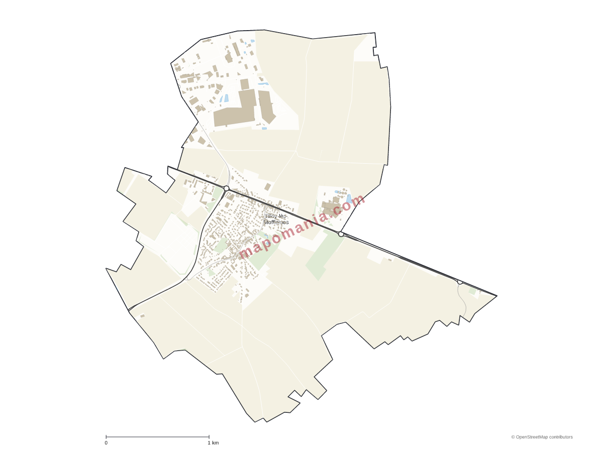 Carte de Tilloy-lès-Mofflaines à personnaliser