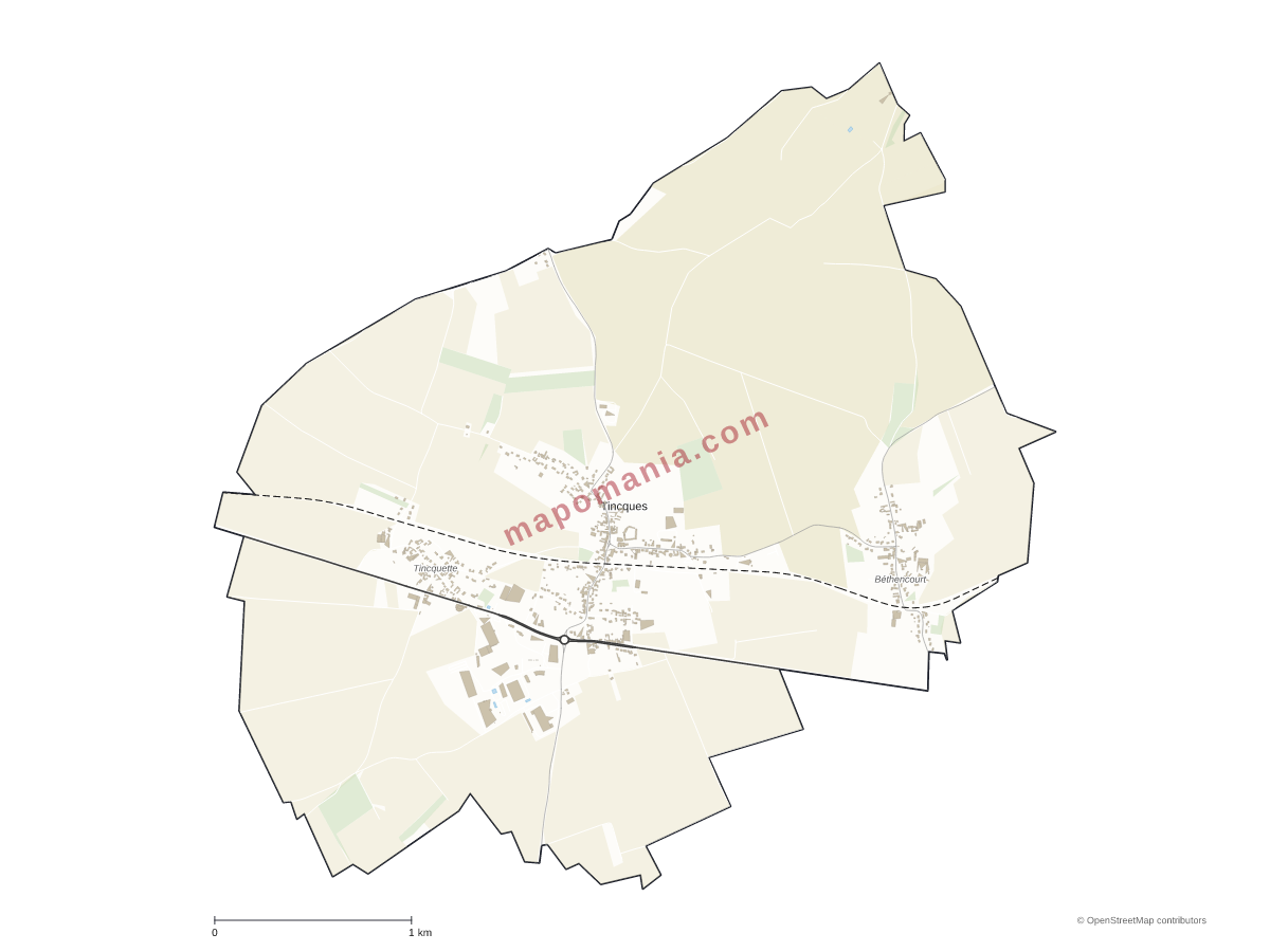 Carte de Tincques à personnaliser