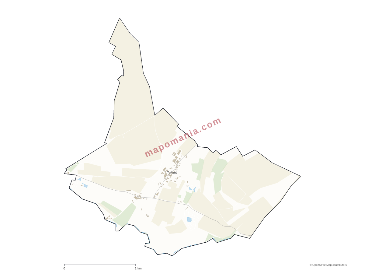 Carte de Tollent à personnaliser