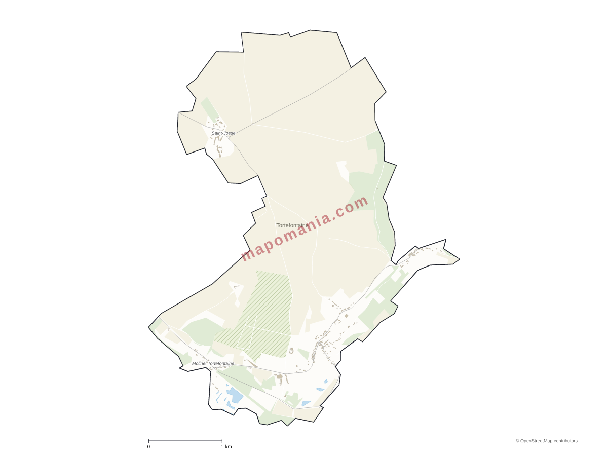 Carte de Tortefontaine à personnaliser