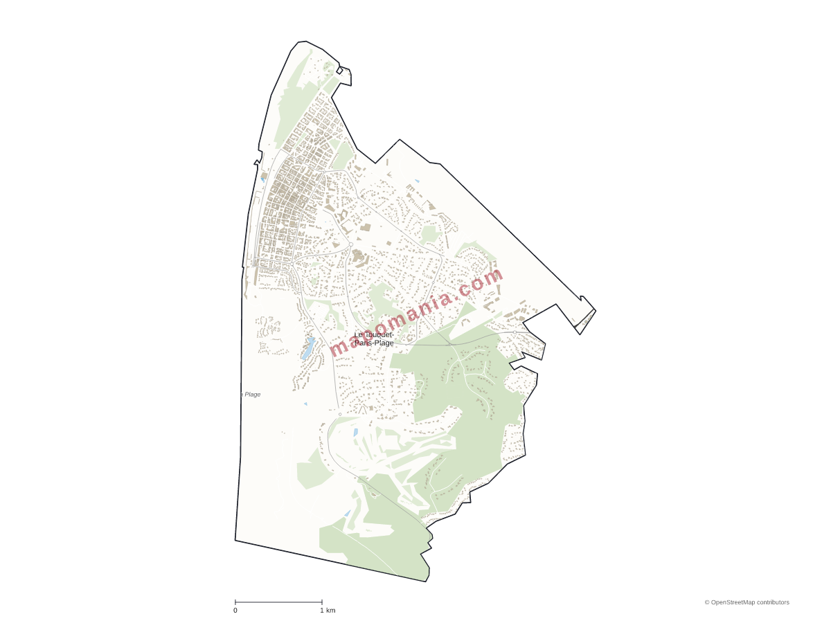 Carte de Le Touquet-Paris-Plage à personnaliser