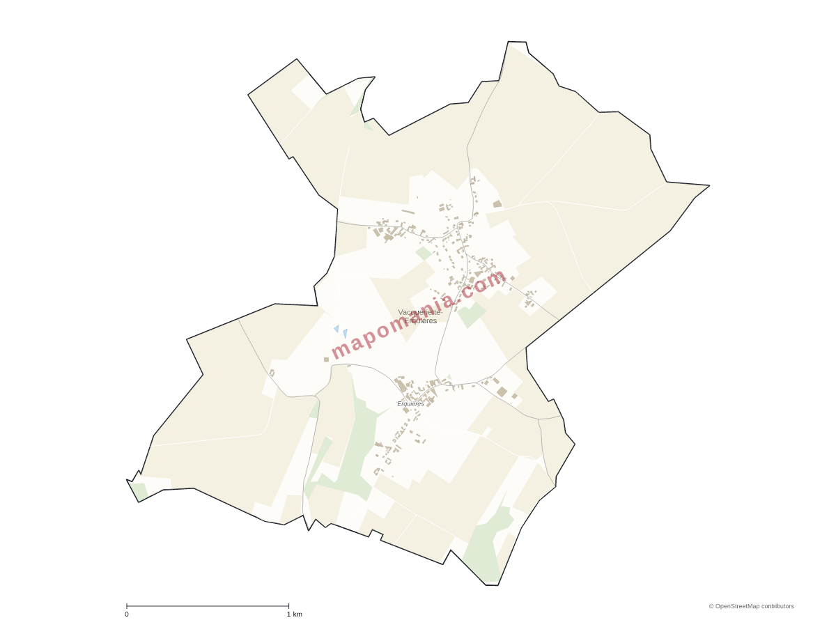 Carte de Vacqueriette-Erquières à personnaliser