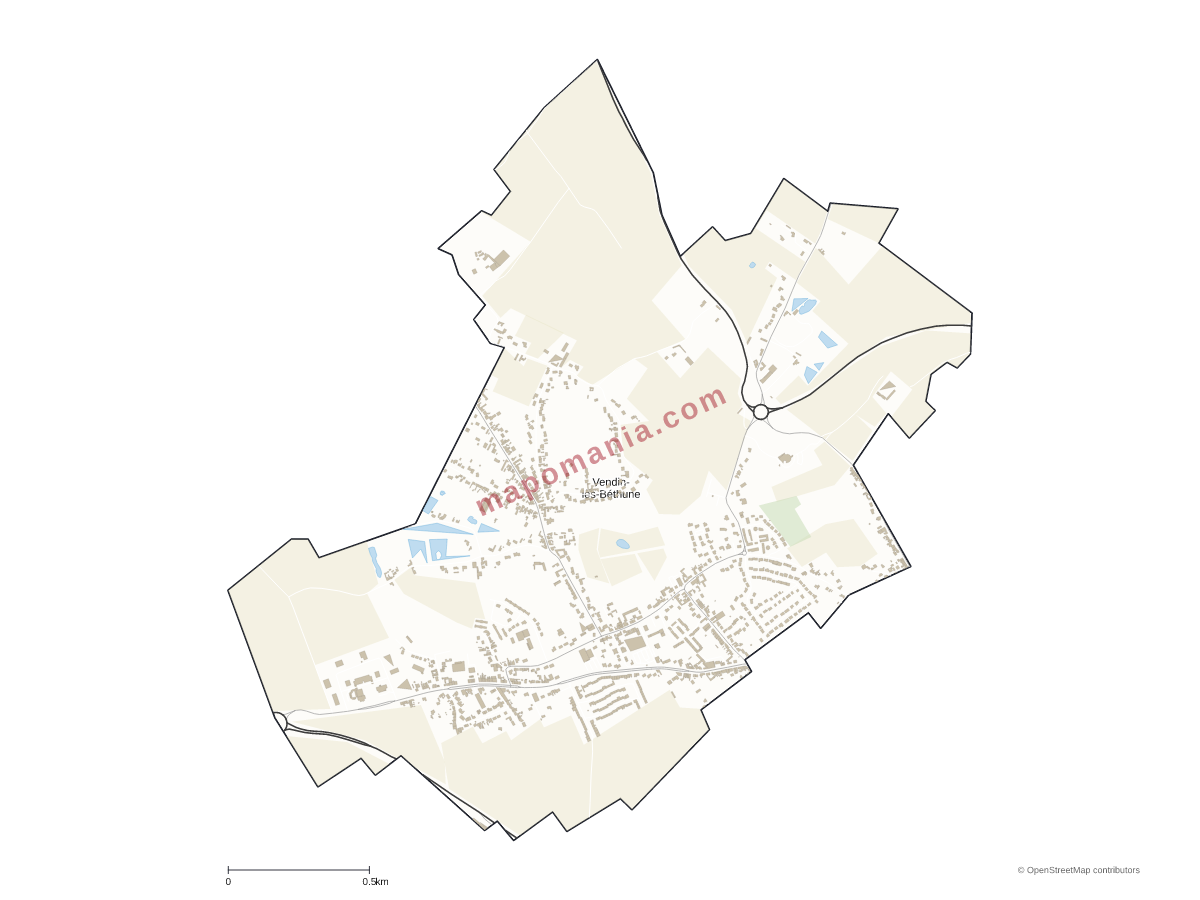 Carte de Vendin-lès-Béthune à personnaliser