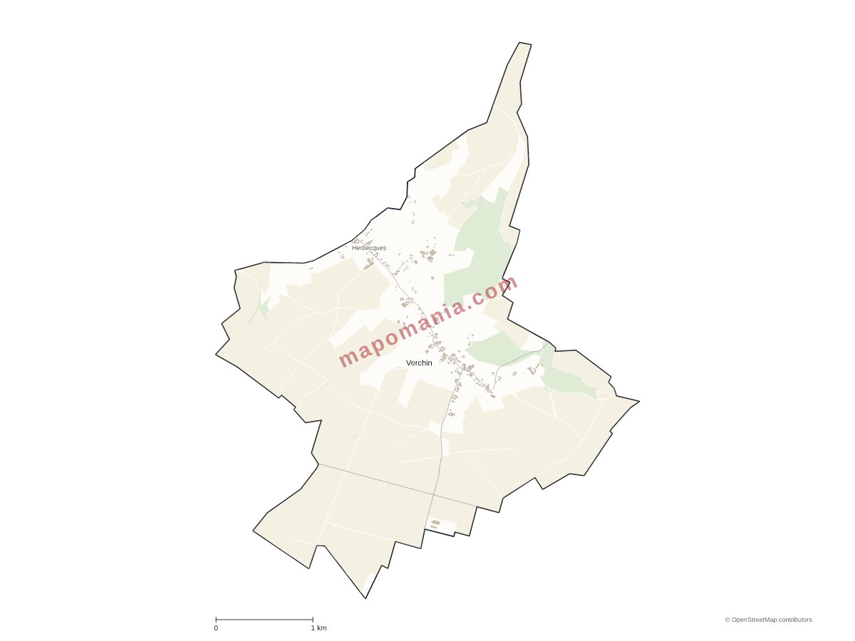 Carte de Verchin à personnaliser