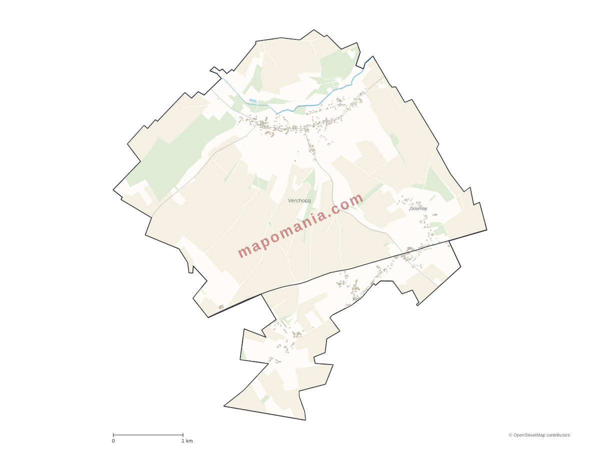 Carte de Verchocq à personnaliser