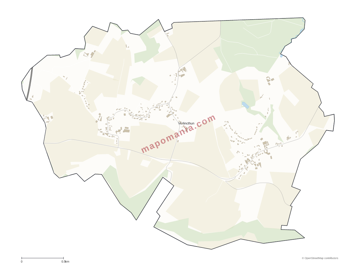 Carte de Verlincthun à personnaliser