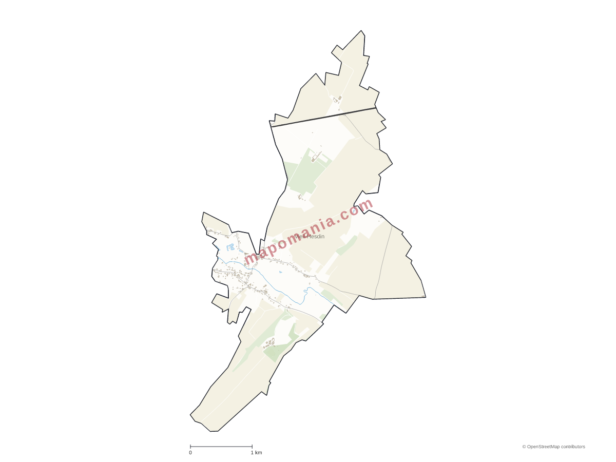 Carte de Vieil-Hesdin à personnaliser