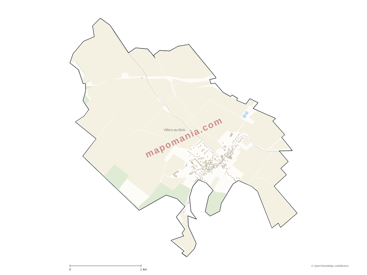 Carte de Villers-au-Bois à personnaliser
