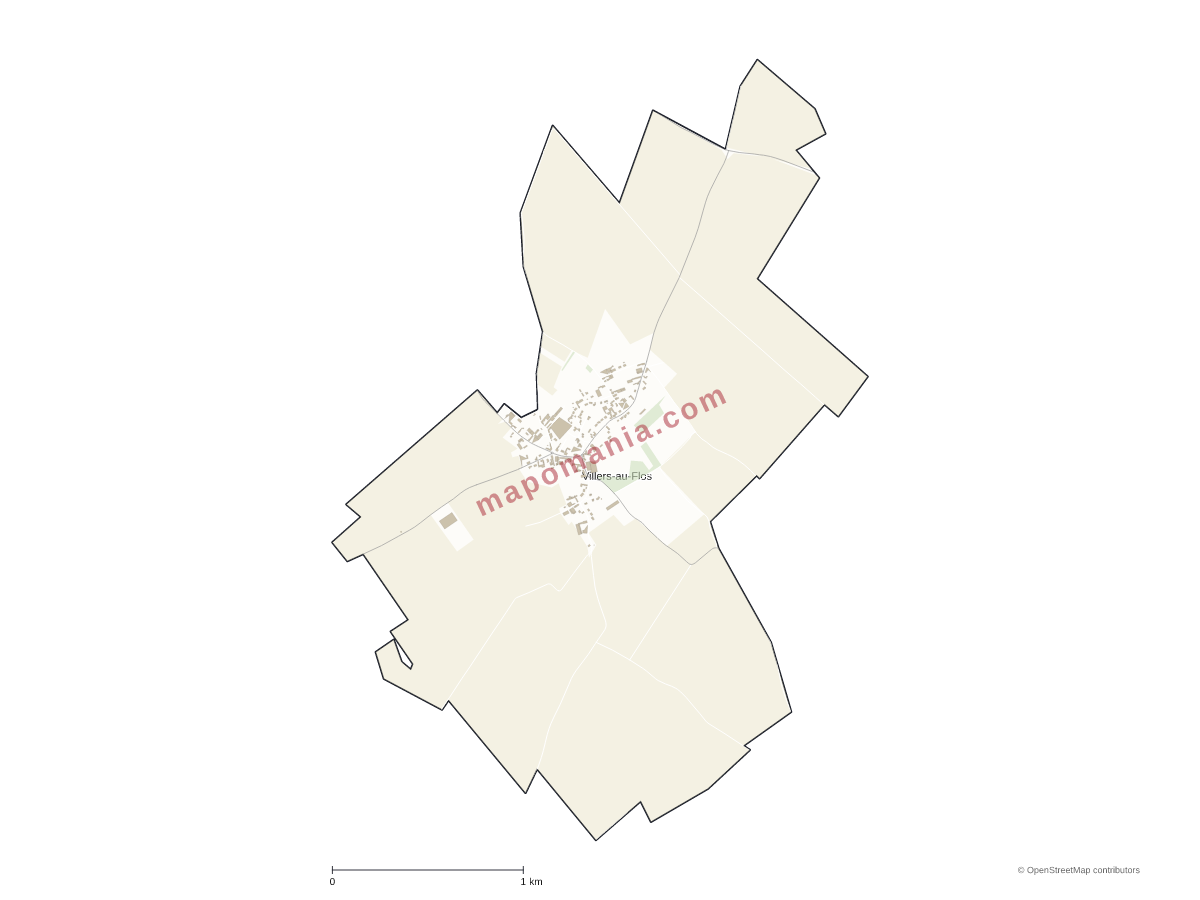 Carte de Villers-au-Flos à personnaliser