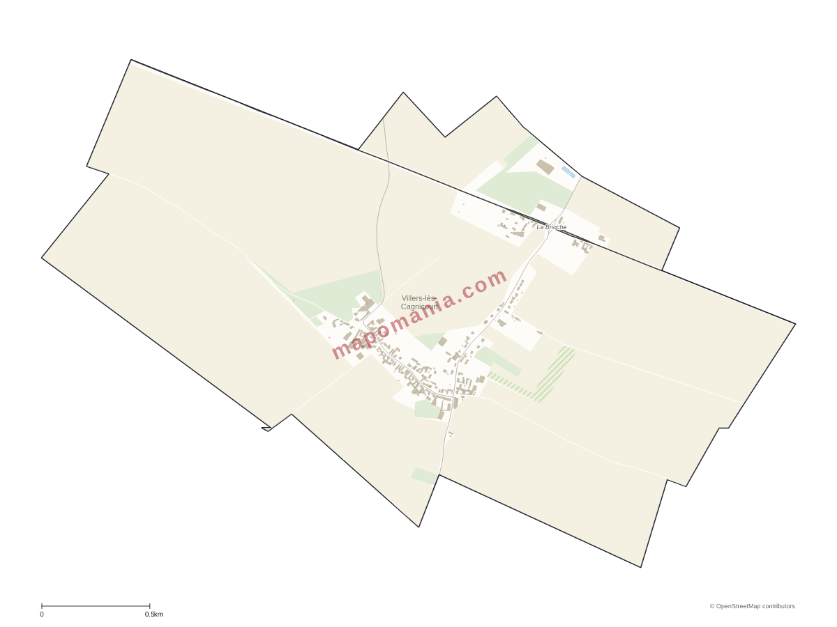 Carte de Villers-lès-Cagnicourt à personnaliser