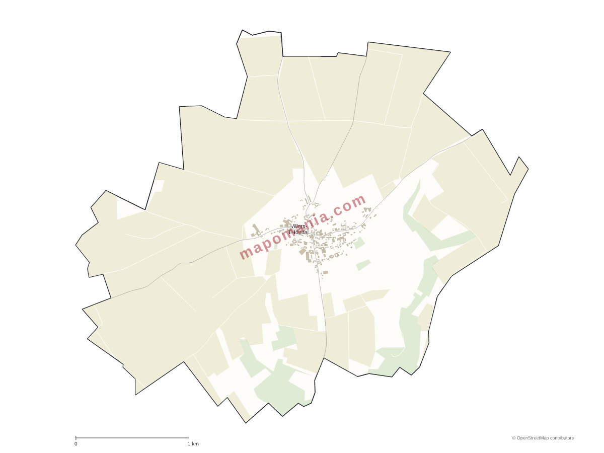 Carte de Villers-l'Hôpital à personnaliser
