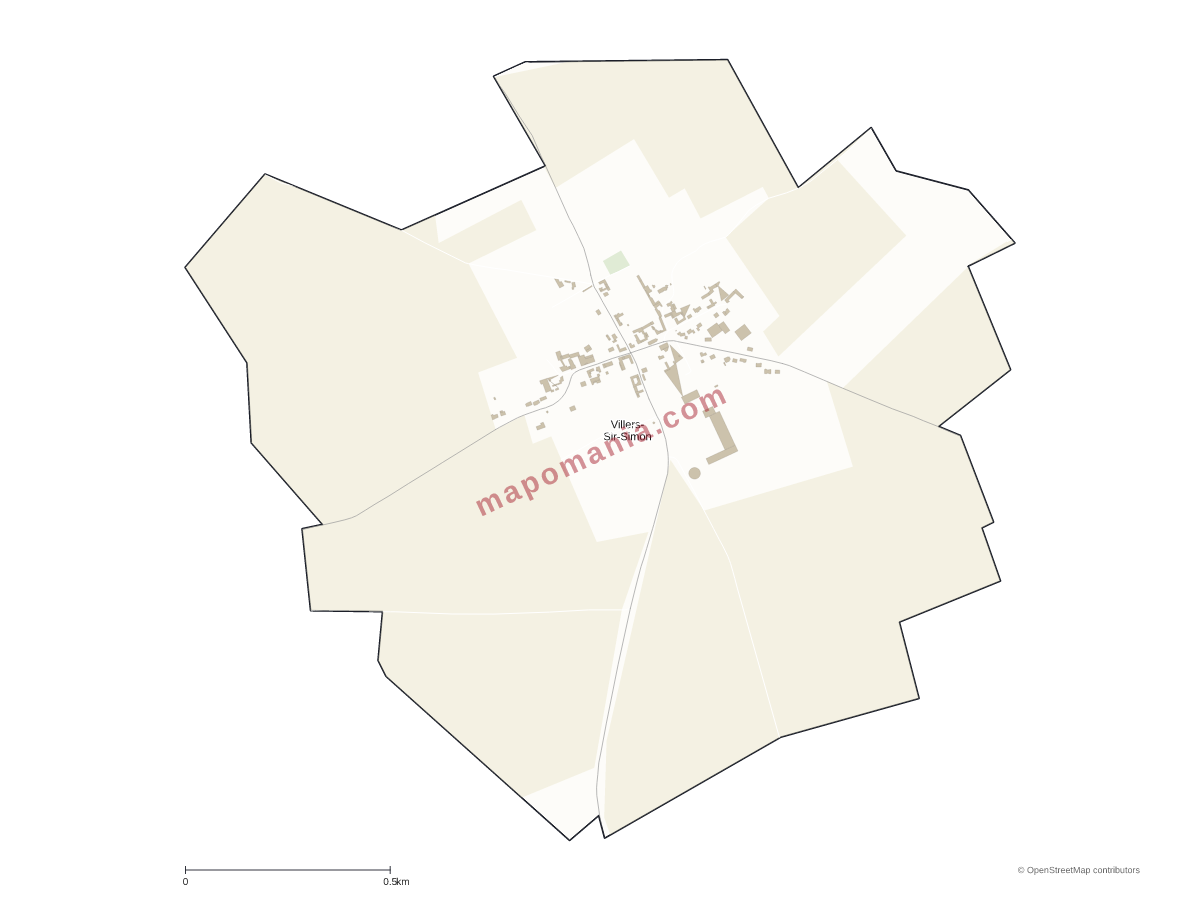 Carte de Villers-Sir-Simon à personnaliser