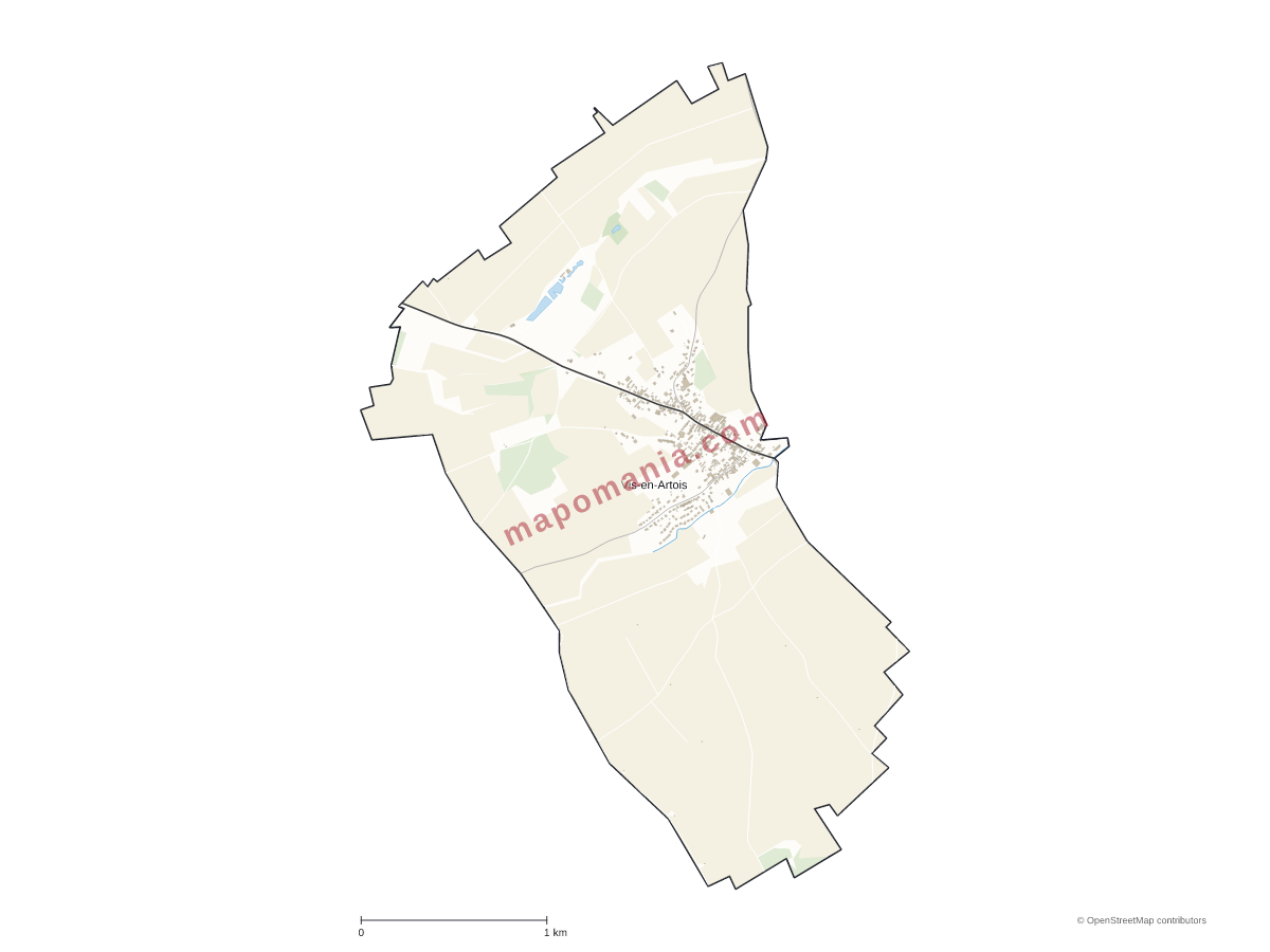 Carte de Vis-en-Artois à personnaliser
