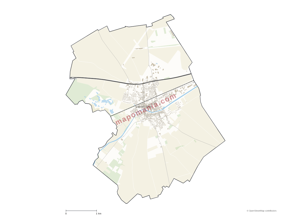 Carte de Vitry-en-Artois à personnaliser