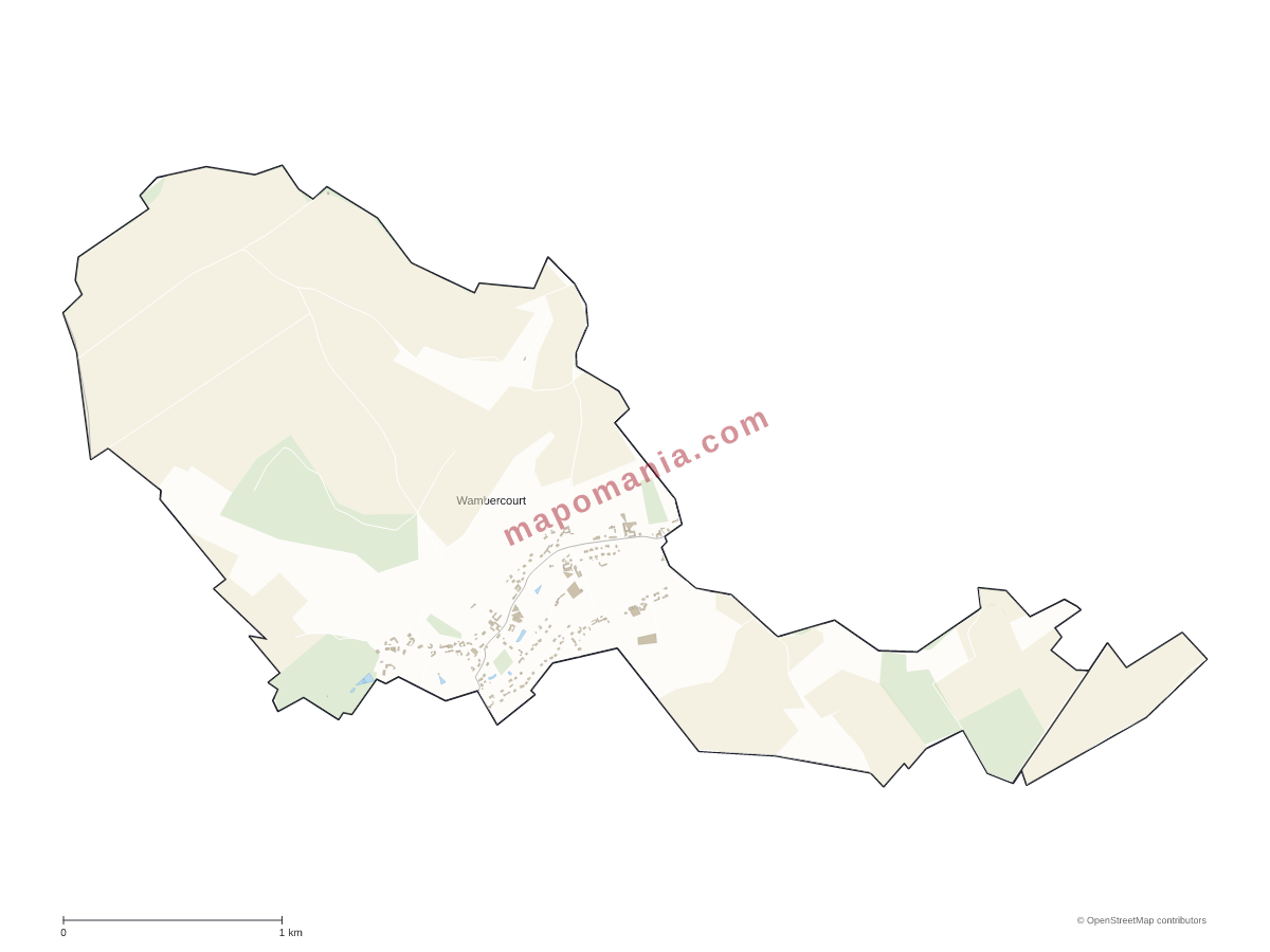 Carte de Wambercourt à personnaliser
