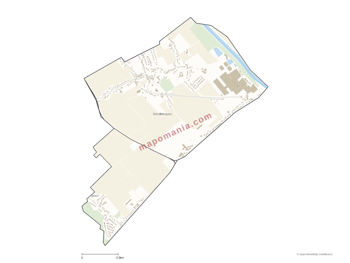 Carte de Wardrecques à personnaliser