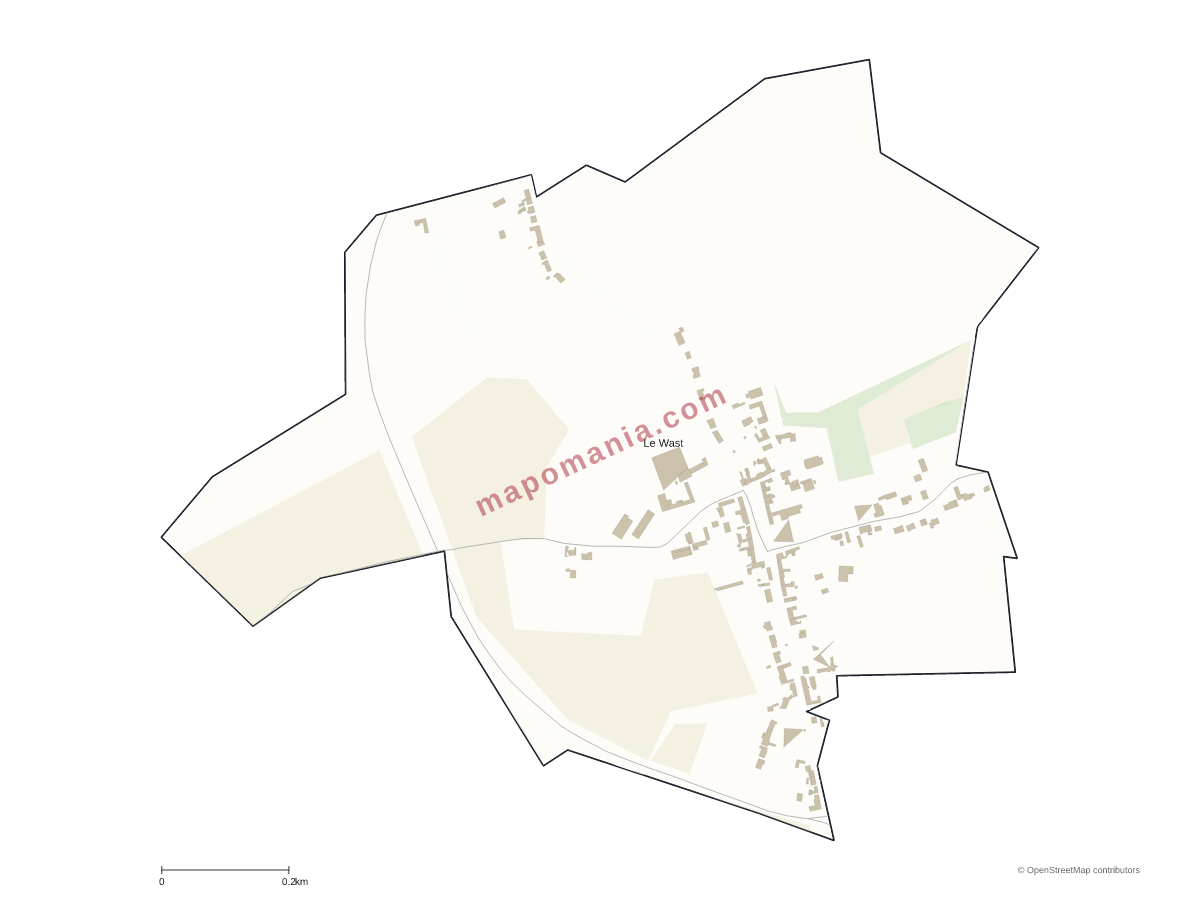Carte de Le Wast à personnaliser