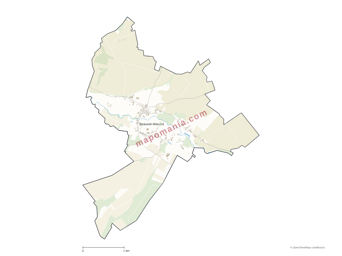 Carte de Beauvoir-Wavans à personnaliser