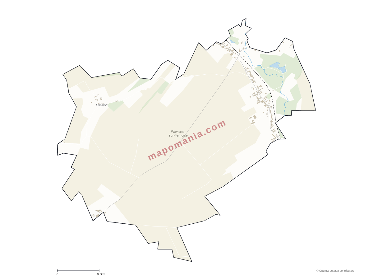 Carte de Wavrans-sur-Ternoise à personnaliser
