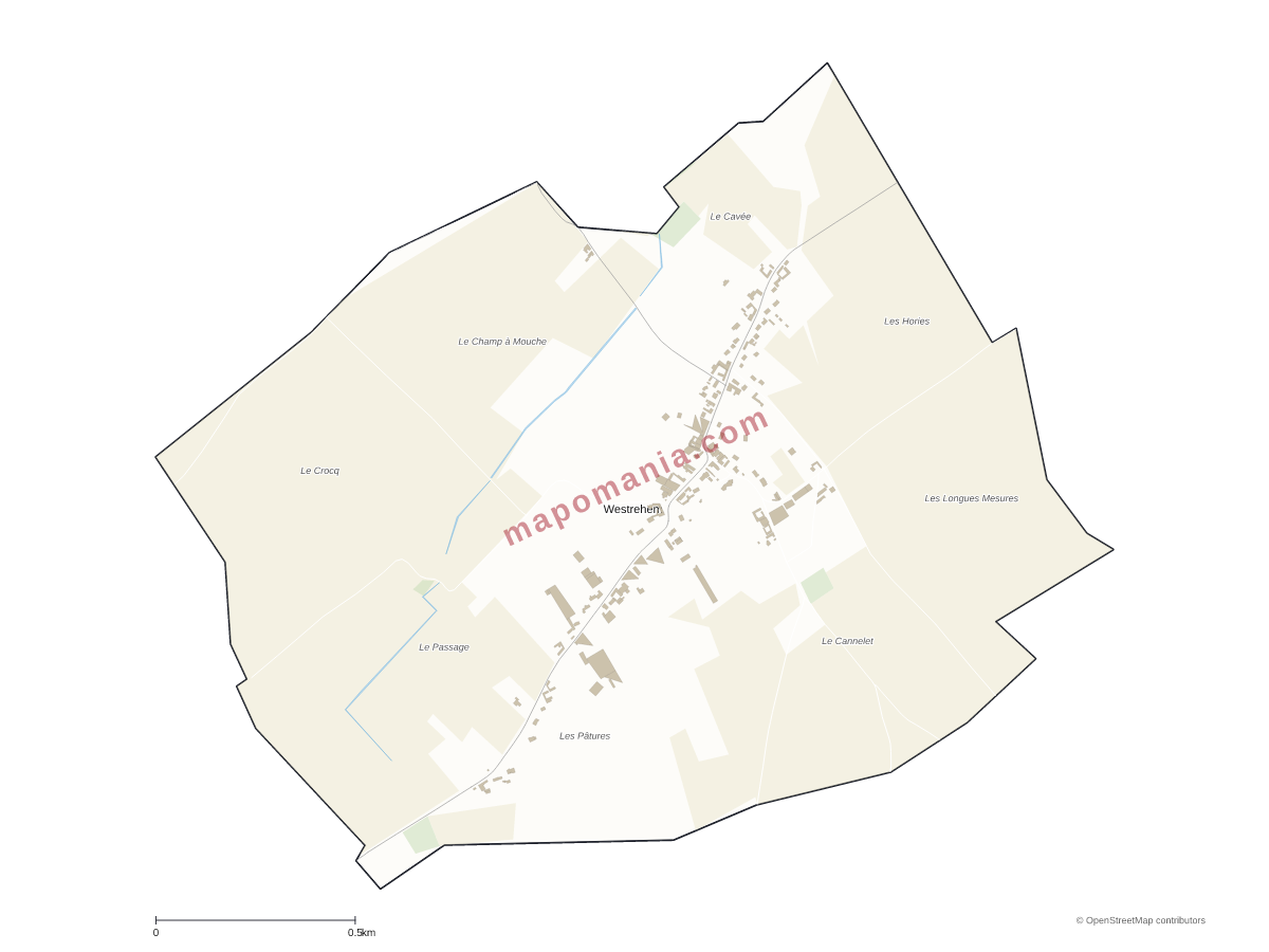 Carte de Westrehem à personnaliser