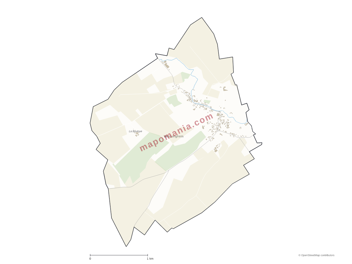 Carte de Wicquinghem à personnaliser