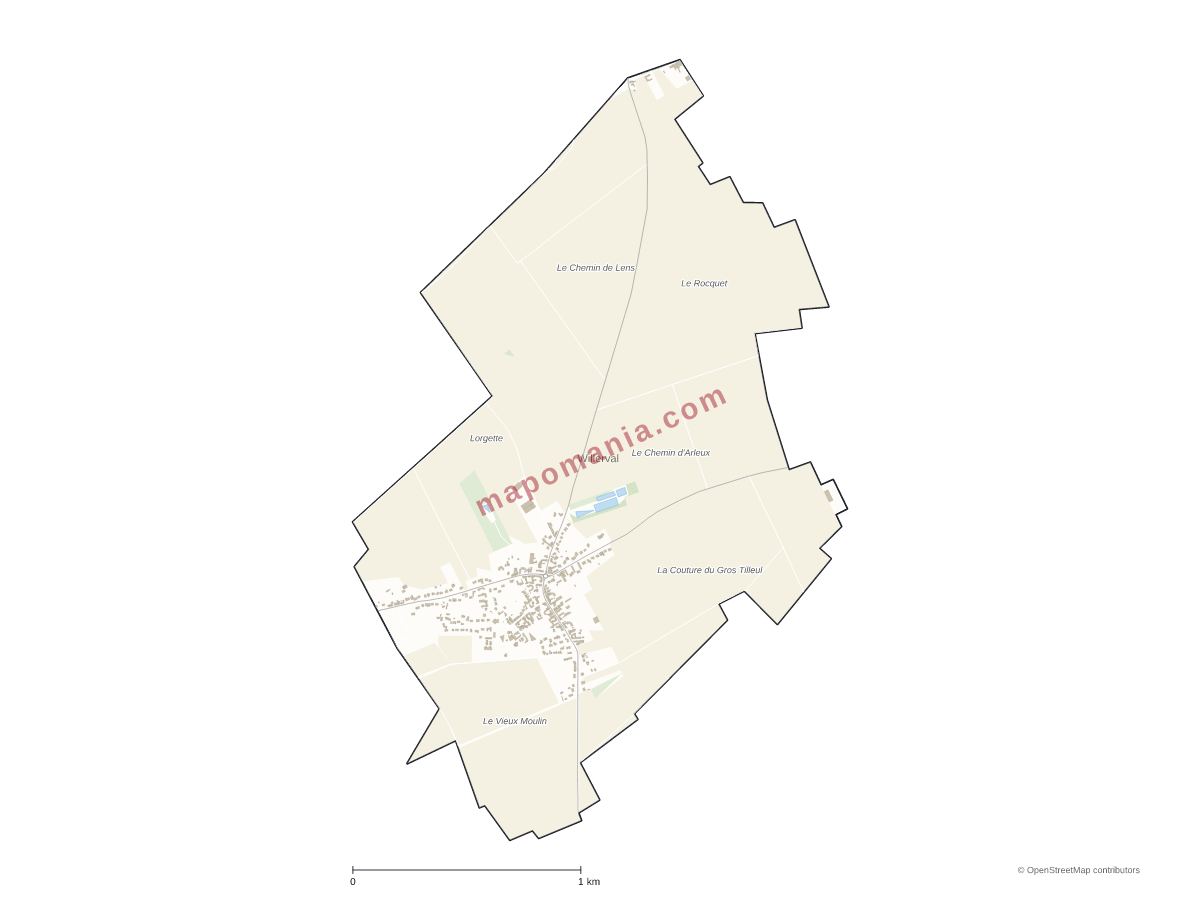 Carte de Willerval à personnaliser