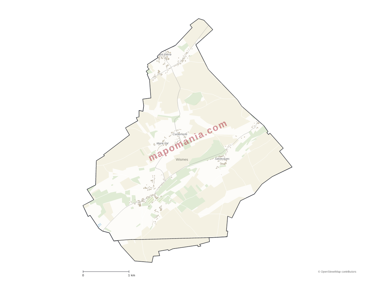 Carte de Wismes à personnaliser