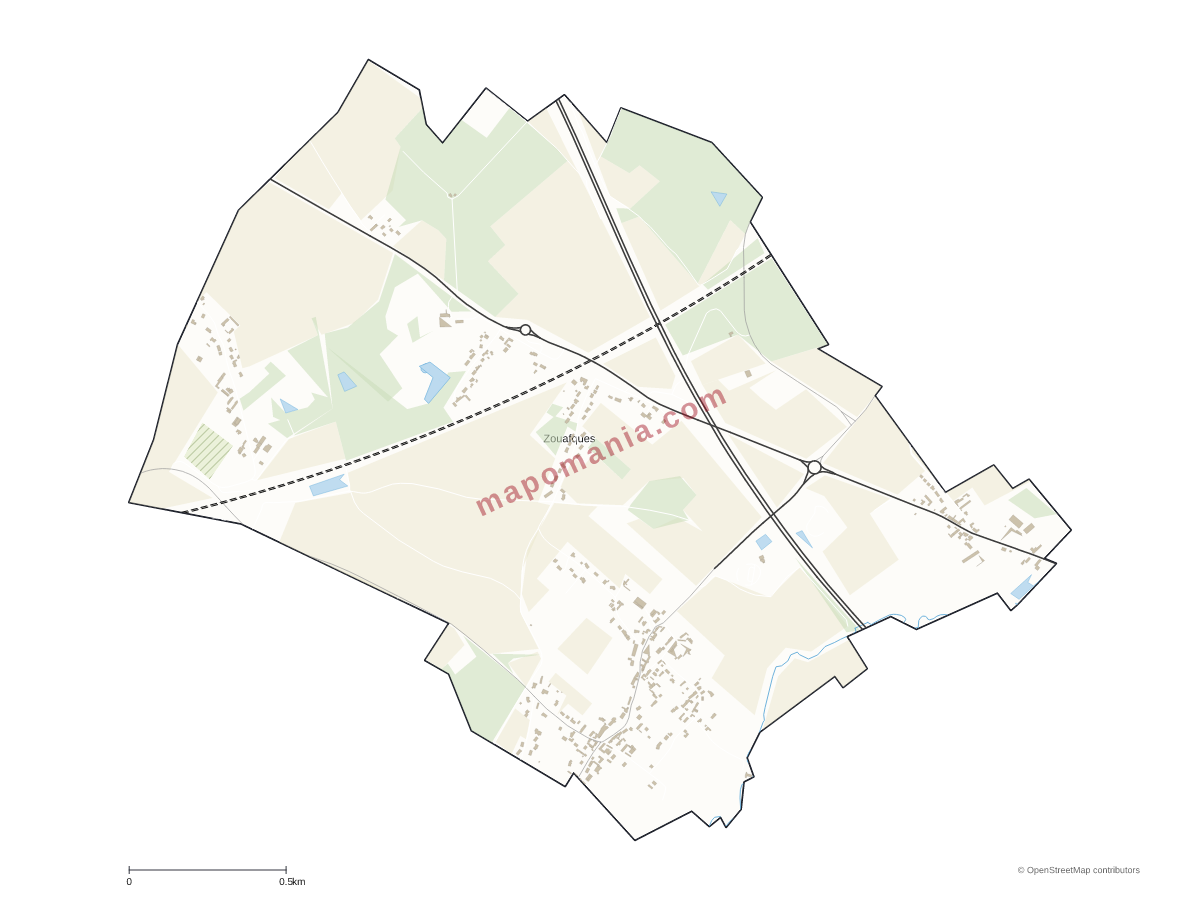 Carte de Zouafques à personnaliser