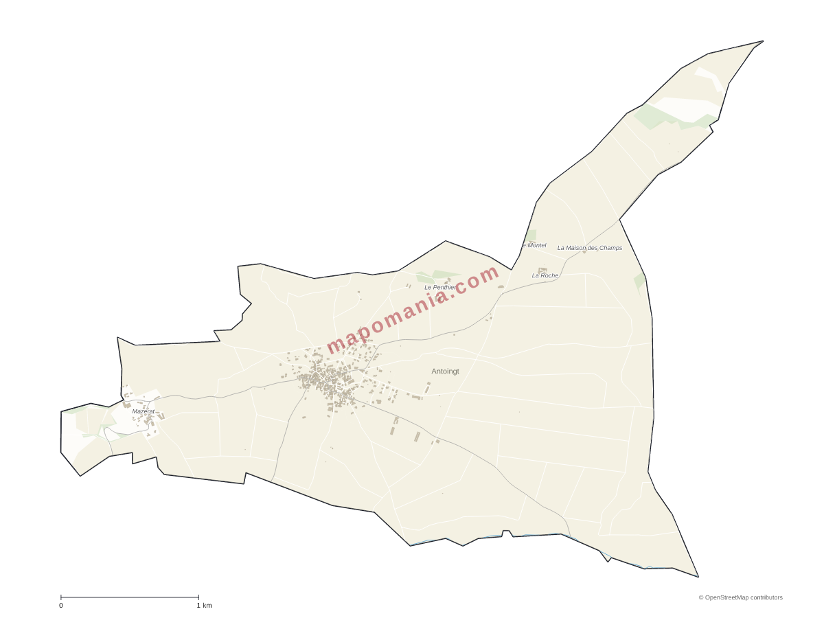 Carte de Antoingt à personnaliser