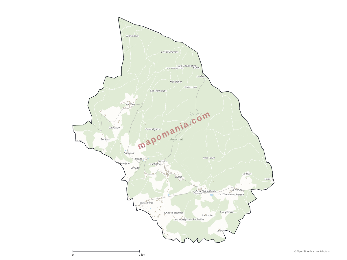 Carte de Arconsat à personnaliser