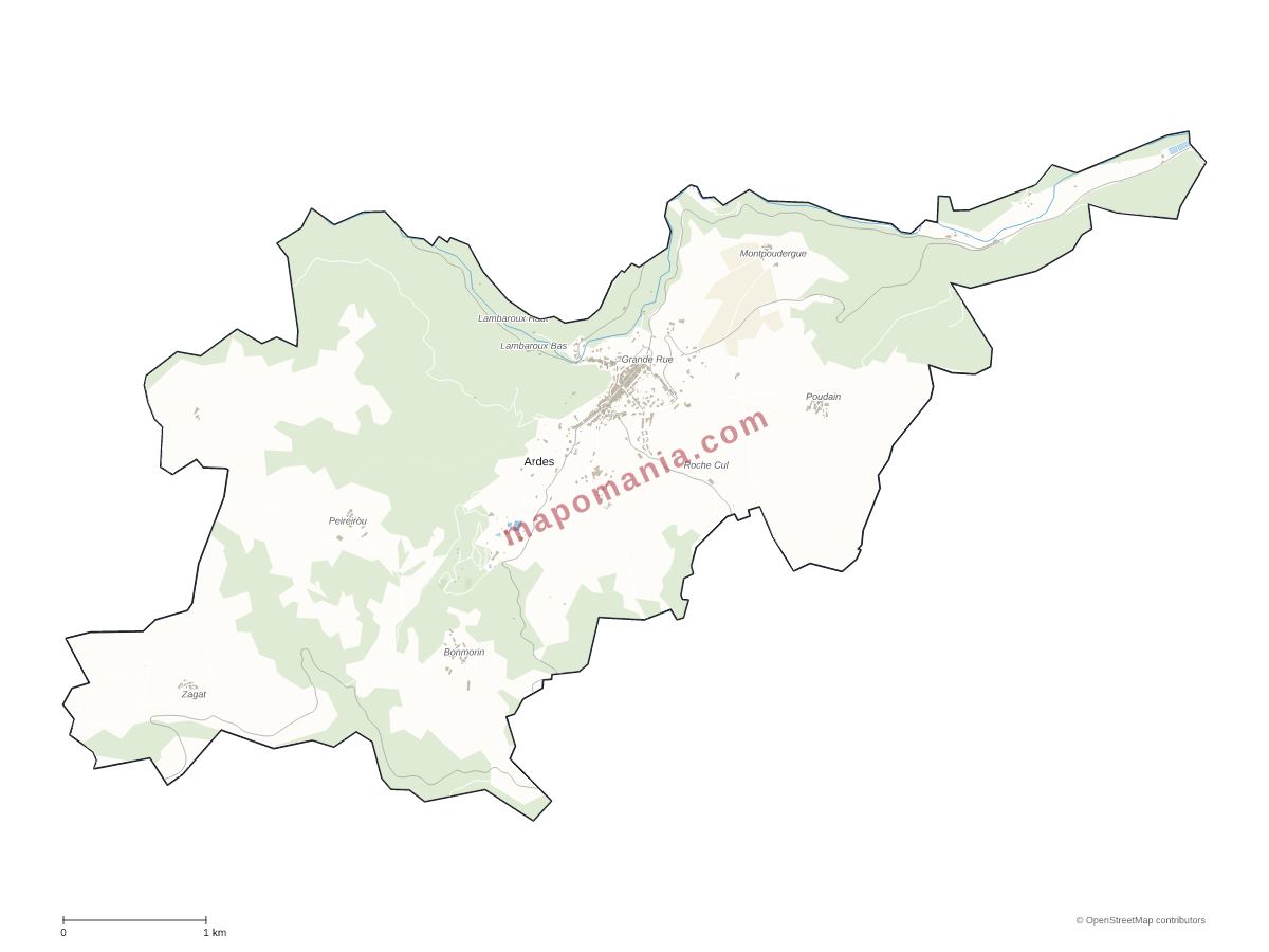 Carte de Ardes à personnaliser