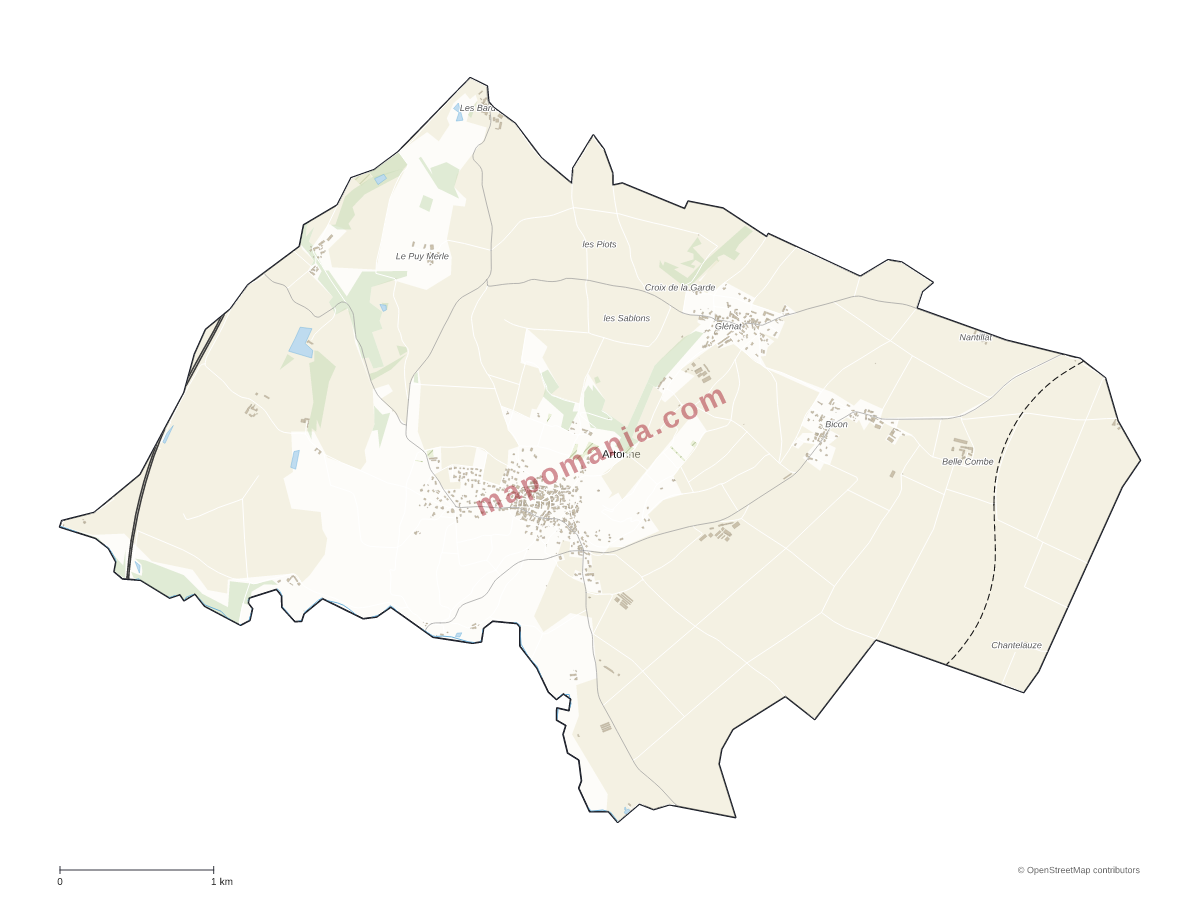 Carte de Artonne à personnaliser