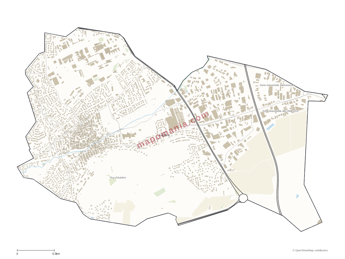 Carte de Aubière à personnaliser