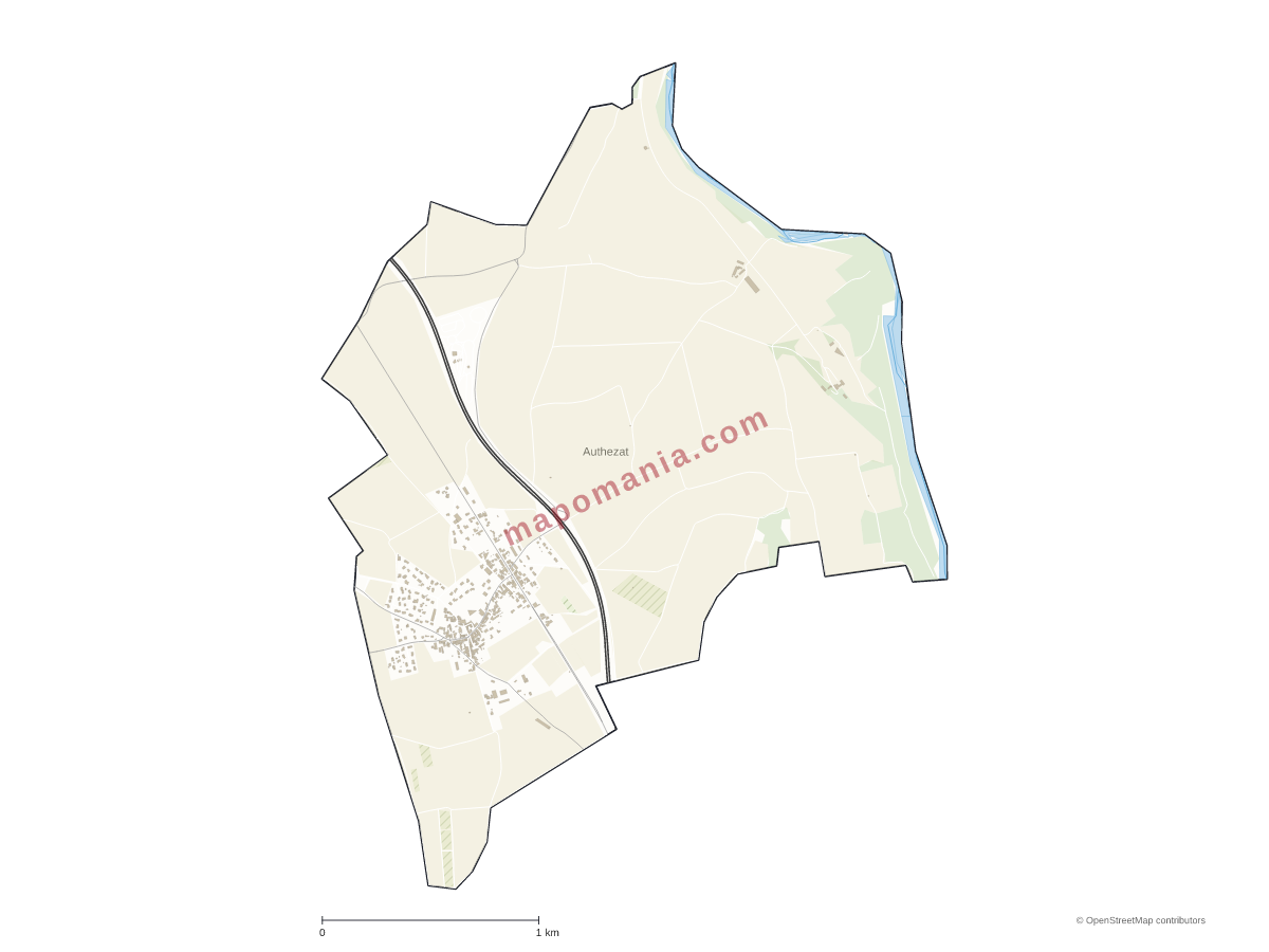 Carte de Authezat à personnaliser